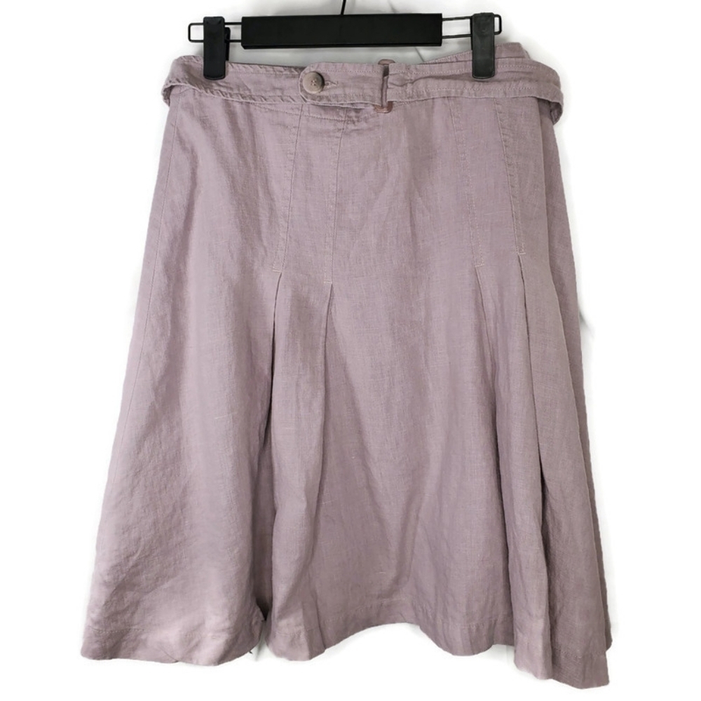 Caroll Lilac Belted Linen Skirt Size T42 / US 10
